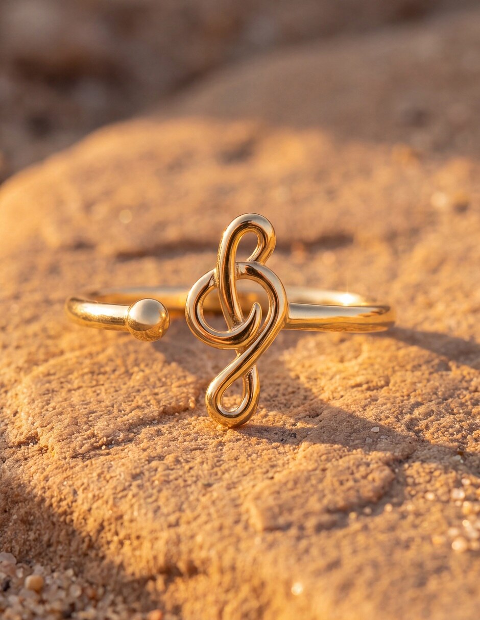 Anillo de (si aplica) Música Sin Familia No aplica 10 k de Oro Sin gema Pulido 7