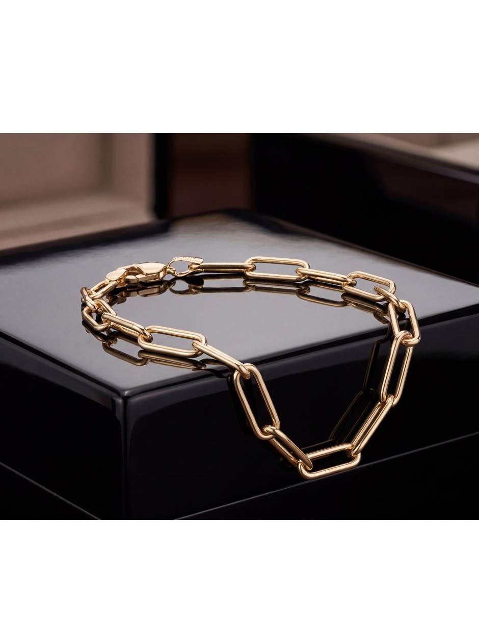 Pulsera de Oro con Sin gema 10 K Sin Familia acabado 5