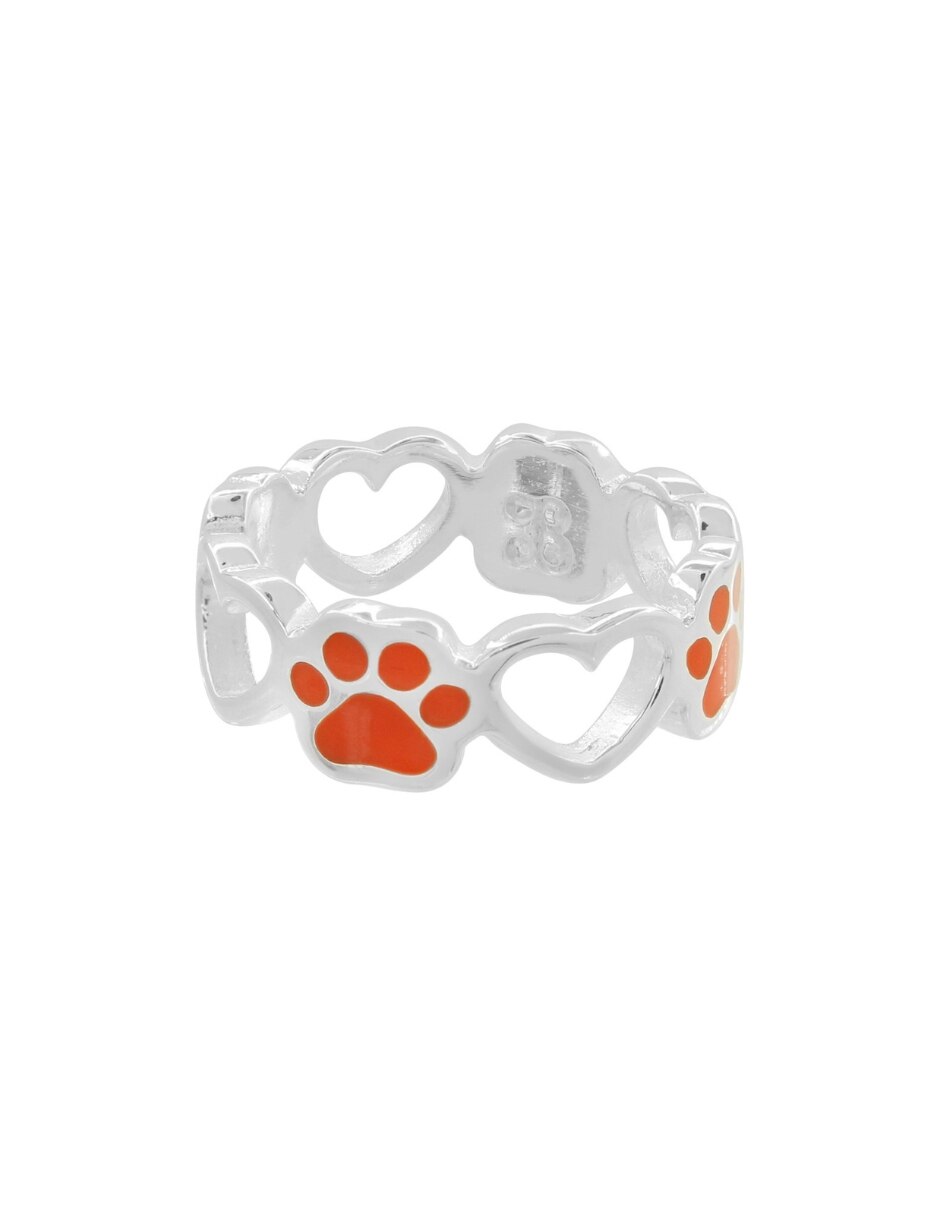 Anillo de (si aplica) Huella Animal P 925 de Plata Sin gema Pulido 3