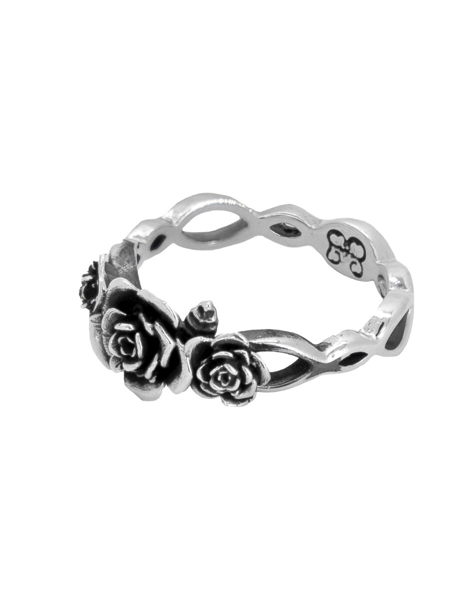 Anillo de (si aplica) Flor Rosas P 925 de Plata Sin gema Sin acabado 2