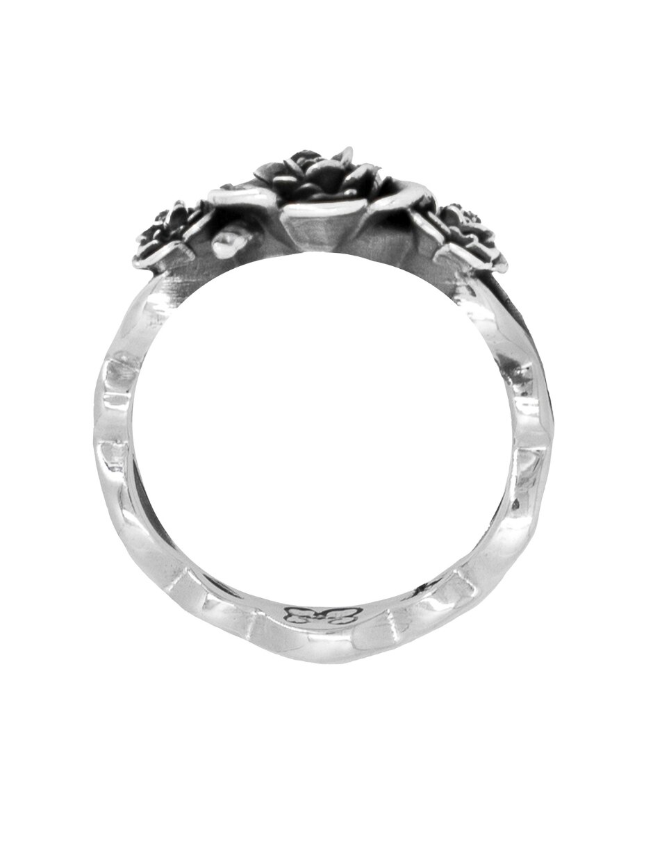 Anillo de (si aplica) Flor Rosas P 925 de Plata Sin gema Sin acabado 3