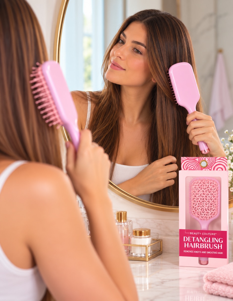 Cepillo para cabello de plástico