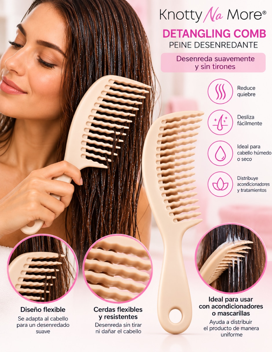 Cepillo para cabello de bambú