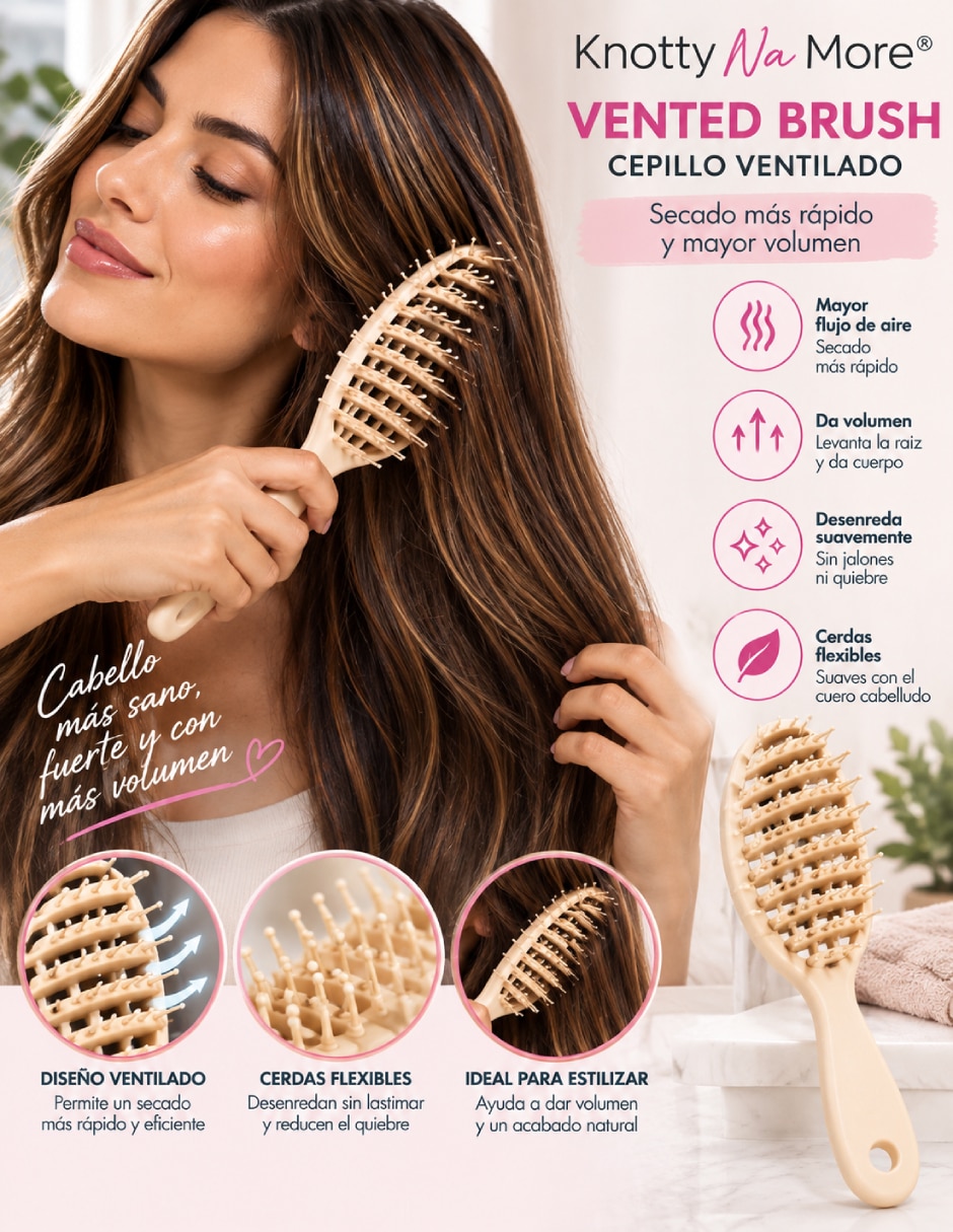 Cepillo para cabello de bambú