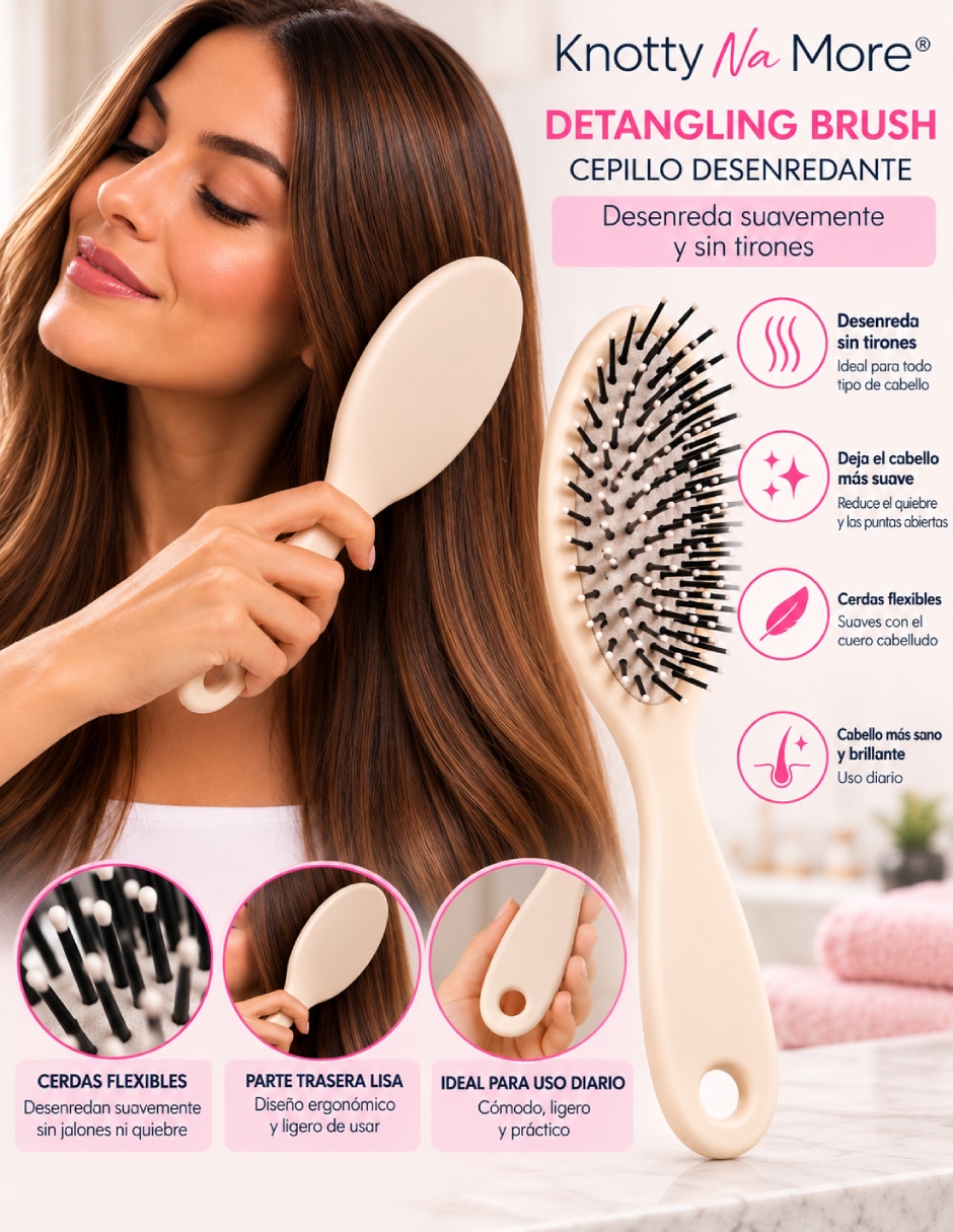 Cepillo para cabello de bambú 5