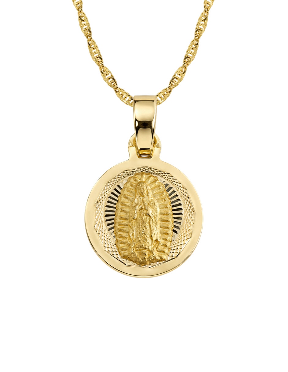 Medalla y cadena de oro 10 k 3