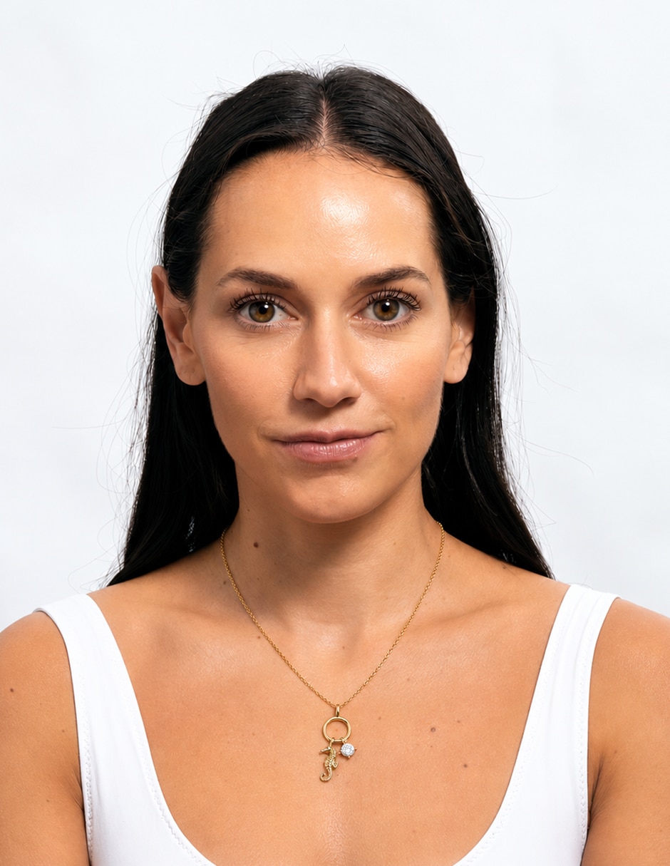 Collar con dije de caballito mar noa 14 k 6