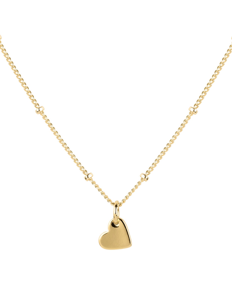 Collar con dije de corazón maya 14 k 2