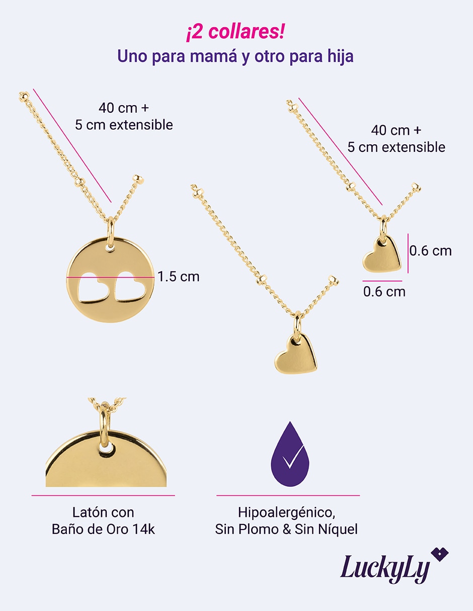 Collar con dije de corazón maya 14 k 7