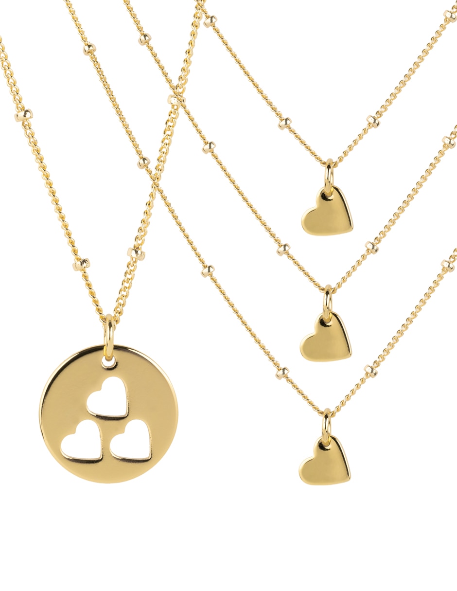 Collar con dije de corazón maya 14 k 2