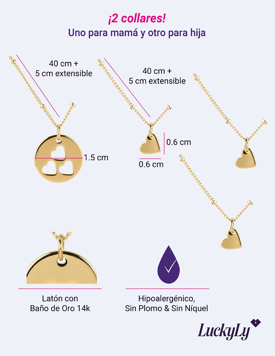 Collar con dije de corazón maya 14 k 7