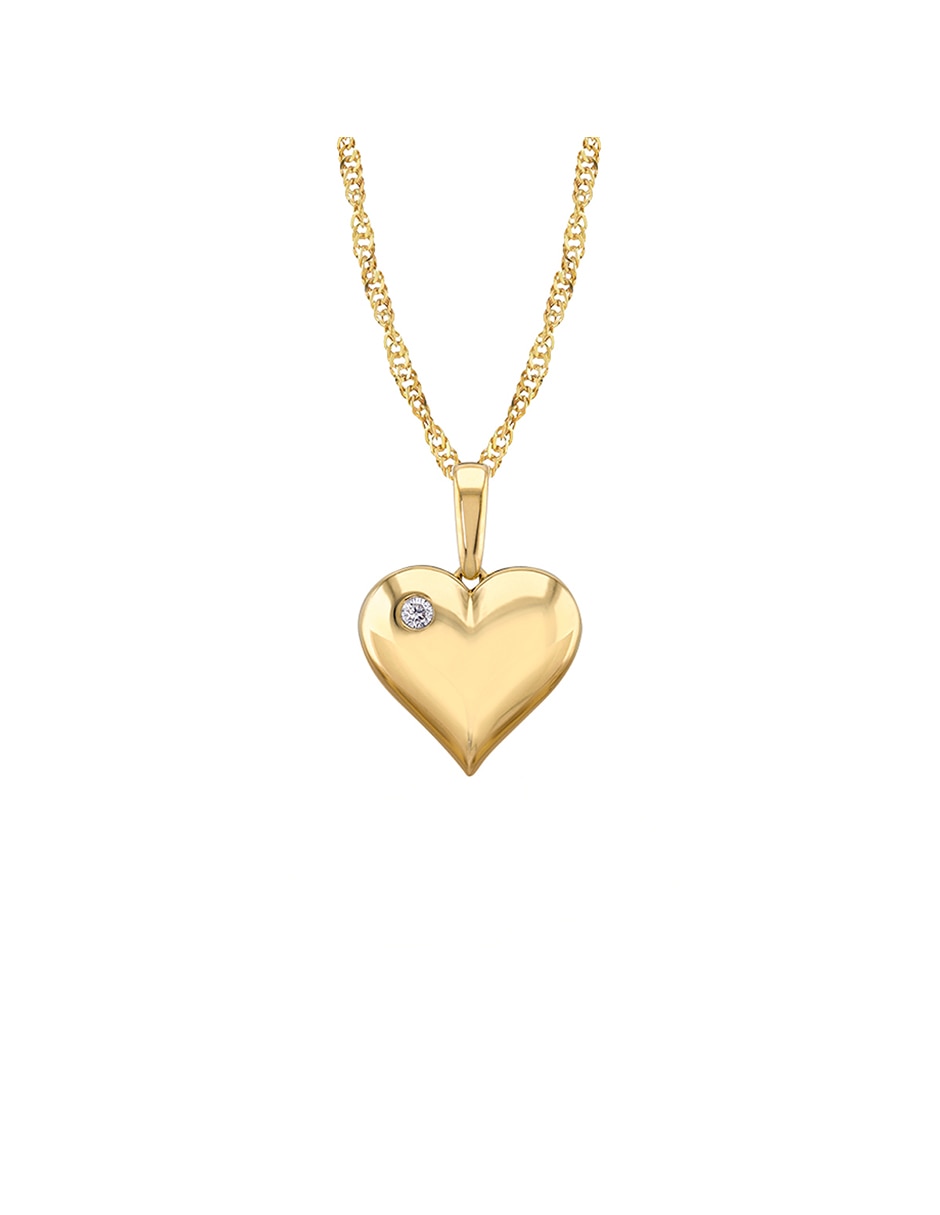 Collar con dije de corazón de oro 10 k 2