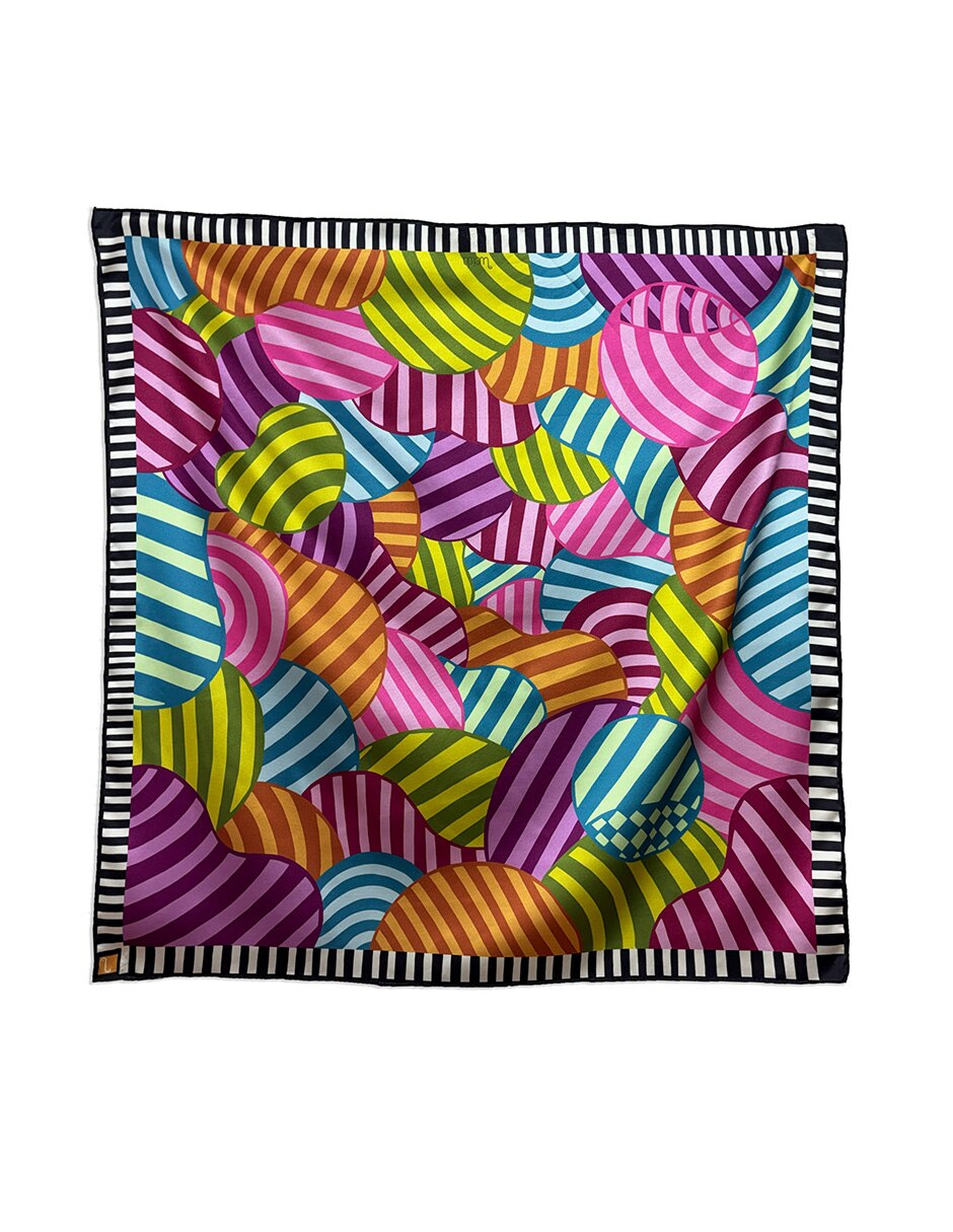 Mascada con estampado a rayas para mujer