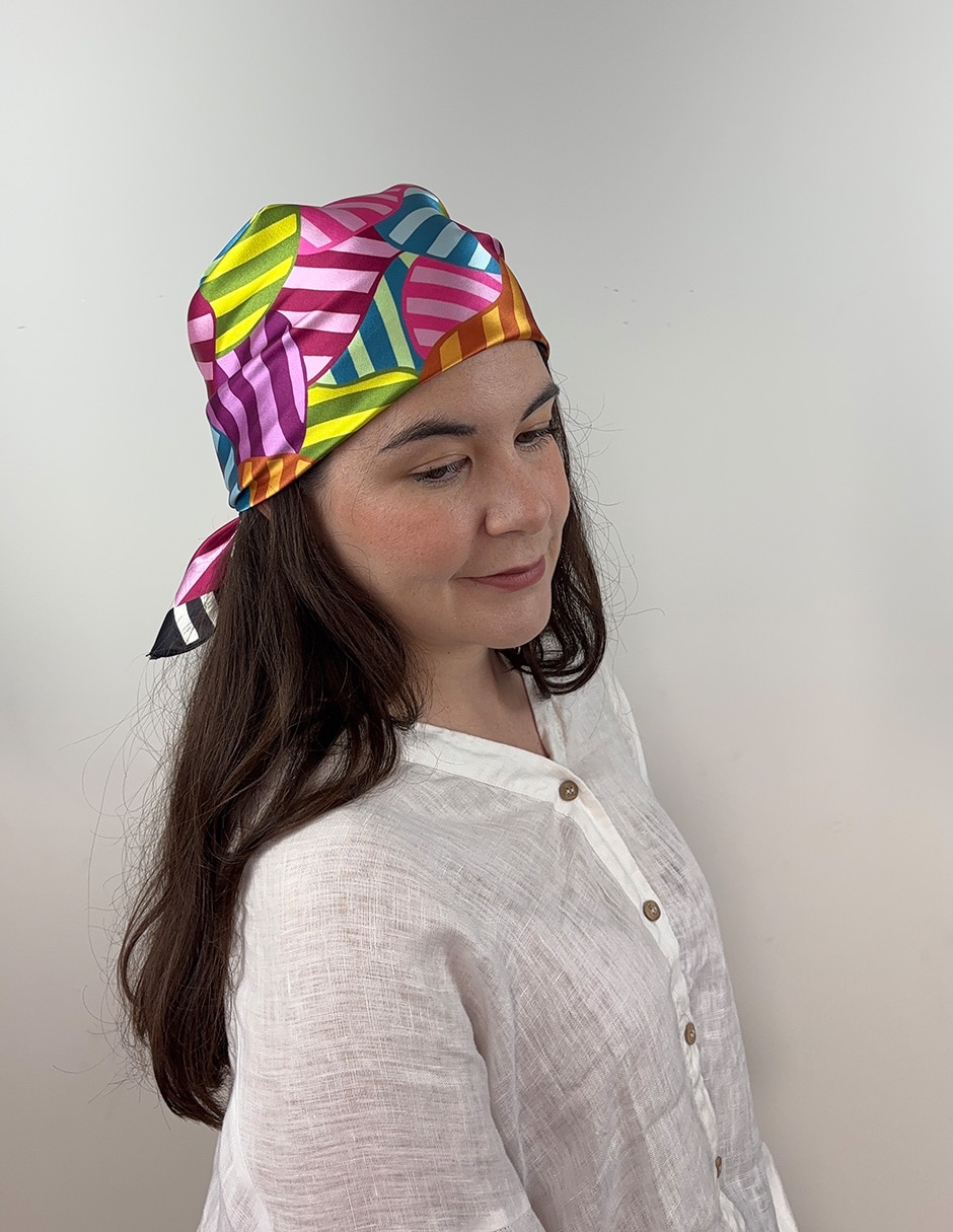 Mascada con estampado a rayas para mujer 2