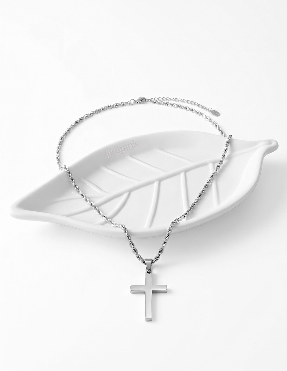 Choker de cruz de acero inoxidable