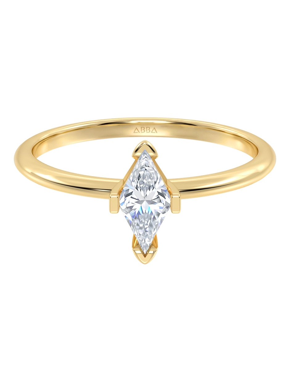 Anillo 10 k de oro zirconia brillante
