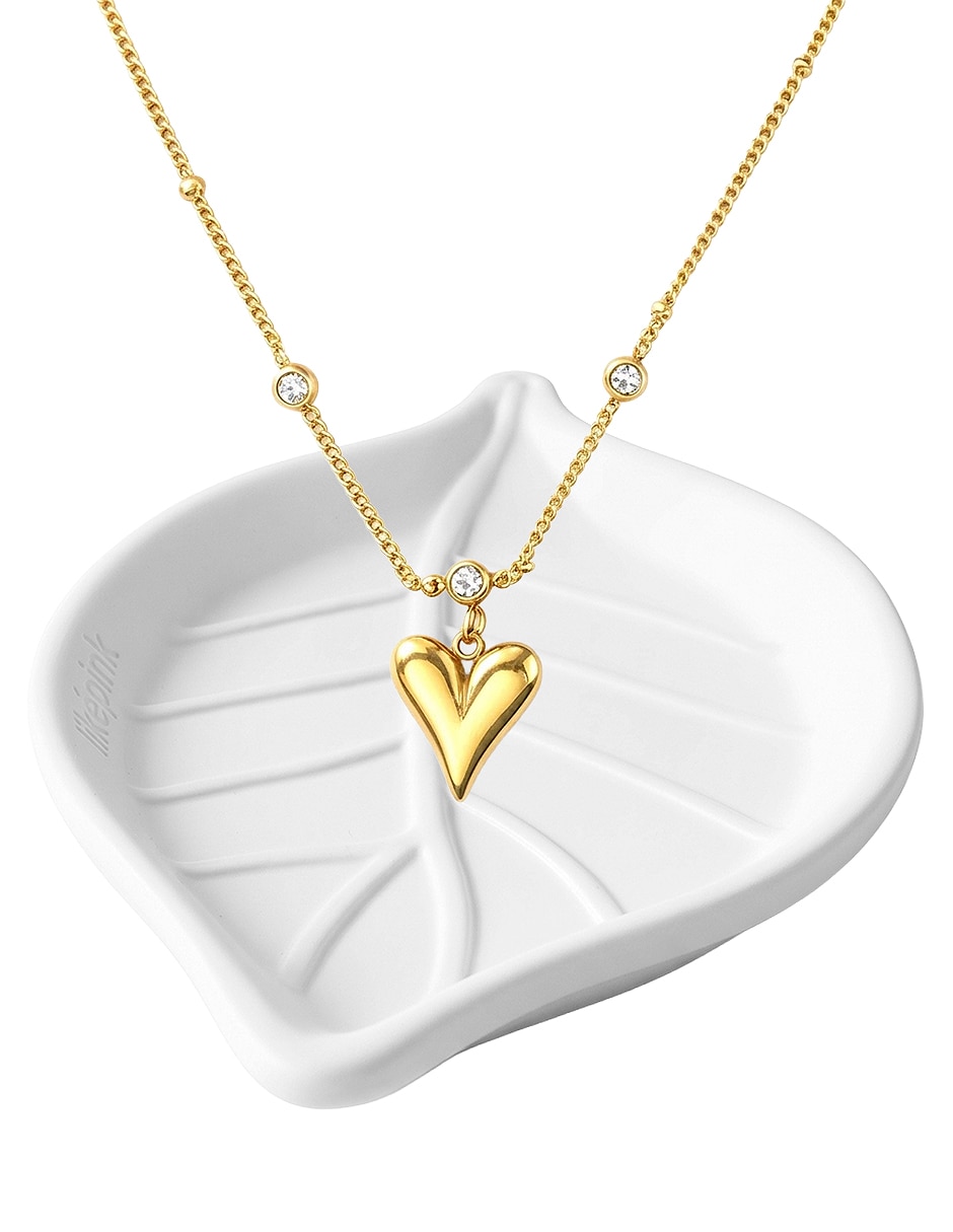 Collar con dije de corazón de acero inoxidable 18 k Collar con dije de corazón de acero inoxidable 18 k