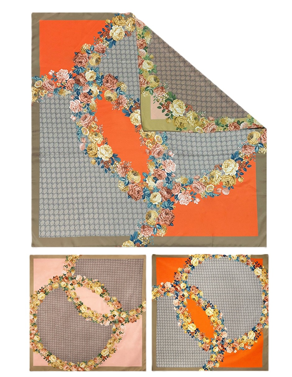 Mascada con estampado floral para mujer Mascada con estampado floral para mujer