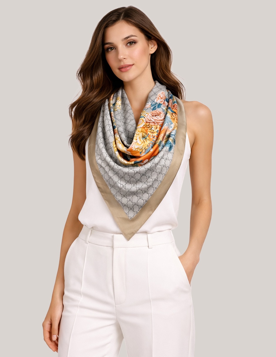 Mascada con estampado floral para mujer 2