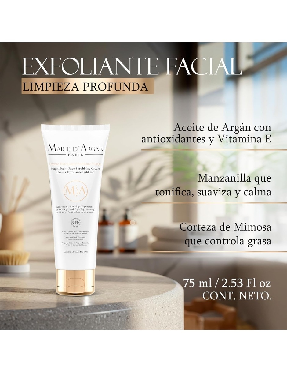 Crema facial recomendada para hidratar día y noche Marie D' Argan todo tipo de piel 7