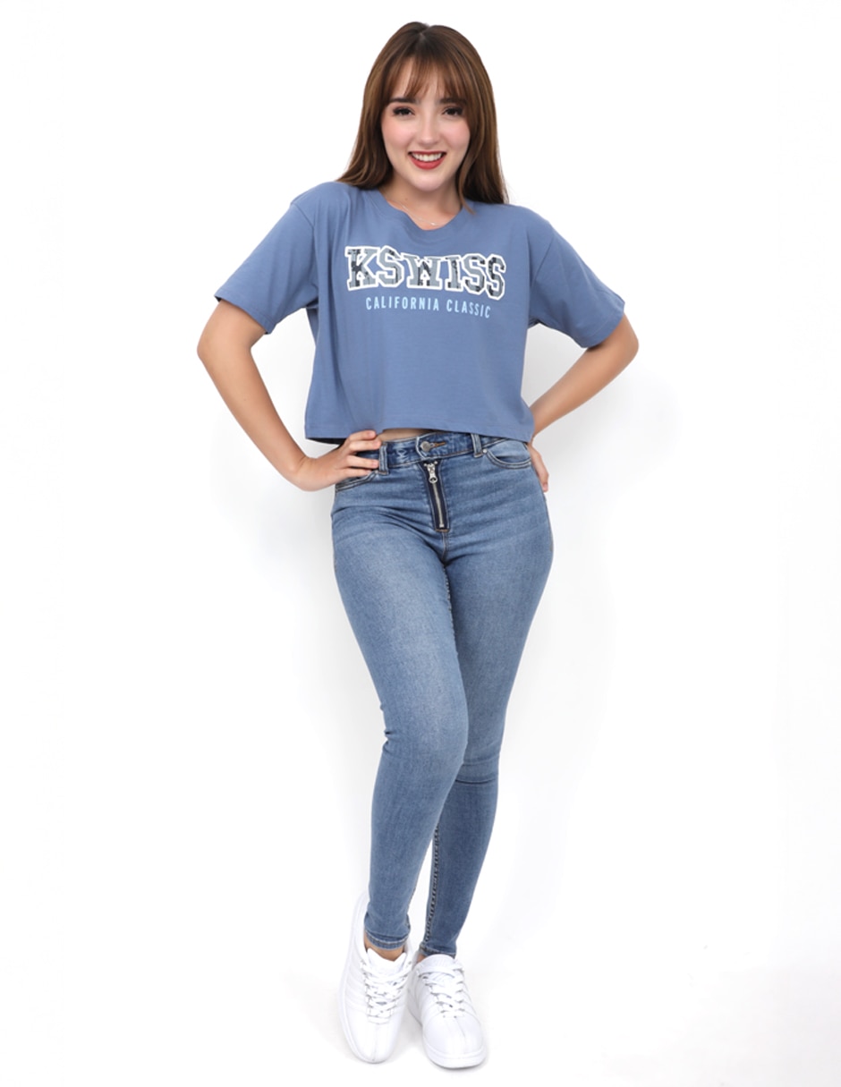 Playera manga corta cuello redondo para mujer Playera manga corta cuello redondo para mujer