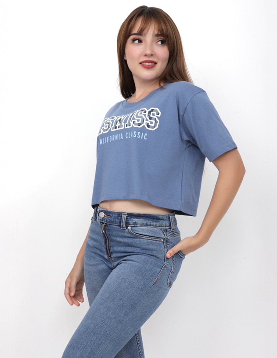 Playera manga corta cuello redondo para mujer 4