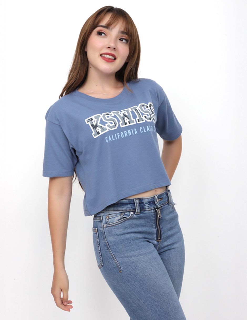 Playera manga corta cuello redondo para mujer 2